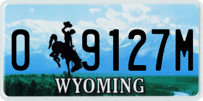 WY license plate 09127M