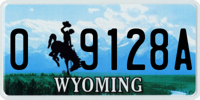 WY license plate 09128A