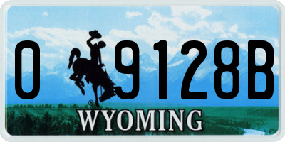 WY license plate 09128B
