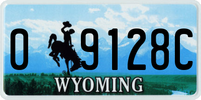 WY license plate 09128C