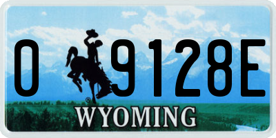 WY license plate 09128E