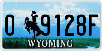 WY license plate 09128F