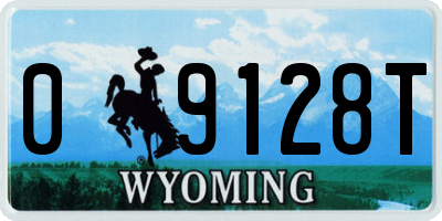 WY license plate 09128T