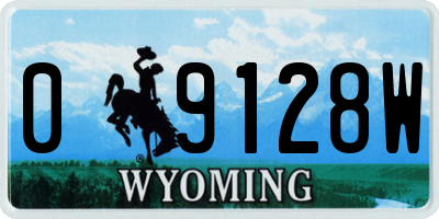WY license plate 09128W