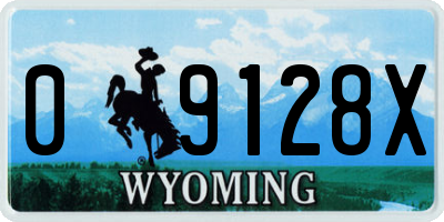 WY license plate 09128X