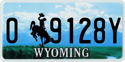 WY license plate 09128Y