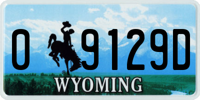 WY license plate 09129D