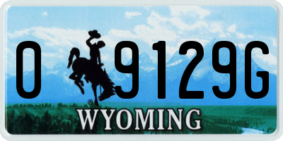 WY license plate 09129G