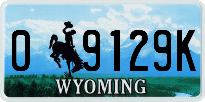 WY license plate 09129K