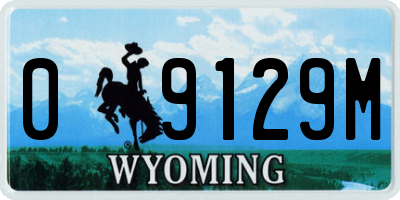 WY license plate 09129M