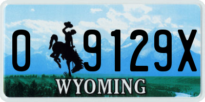 WY license plate 09129X