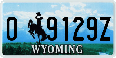 WY license plate 09129Z