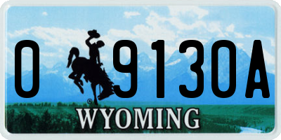 WY license plate 09130A
