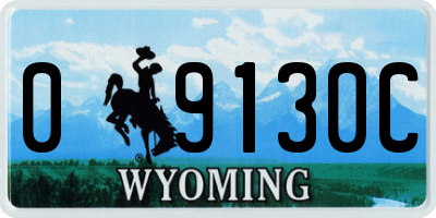 WY license plate 09130C