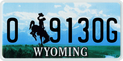 WY license plate 09130G