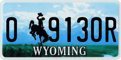 WY license plate 09130R