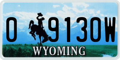 WY license plate 09130W