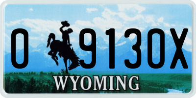 WY license plate 09130X