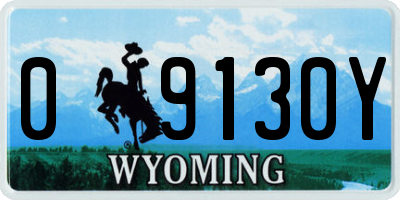 WY license plate 09130Y