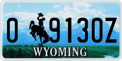 WY license plate 09130Z