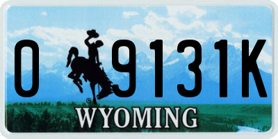 WY license plate 09131K