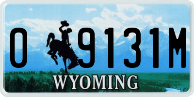 WY license plate 09131M