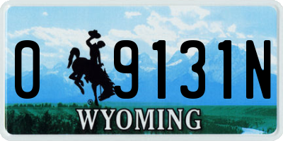 WY license plate 09131N