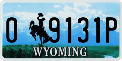 WY license plate 09131P