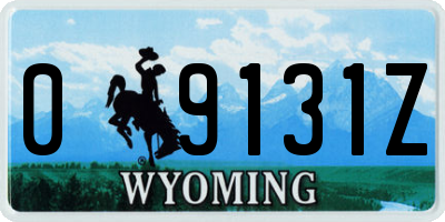 WY license plate 09131Z