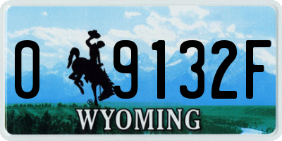 WY license plate 09132F
