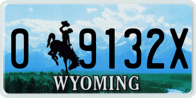 WY license plate 09132X