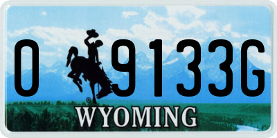 WY license plate 09133G