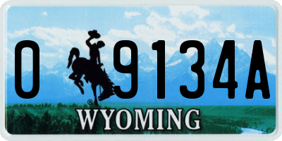 WY license plate 09134A