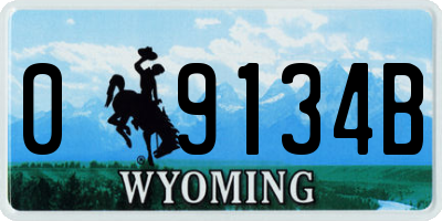WY license plate 09134B