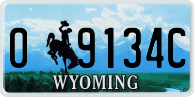 WY license plate 09134C