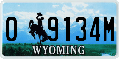 WY license plate 09134M