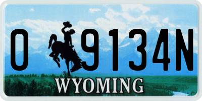 WY license plate 09134N
