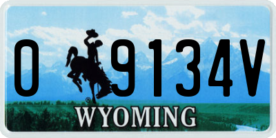 WY license plate 09134V