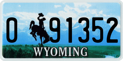 WY license plate 091352