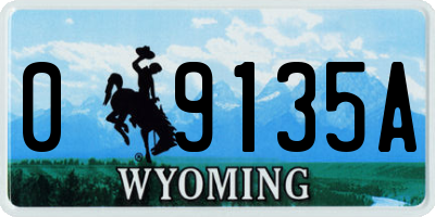 WY license plate 09135A