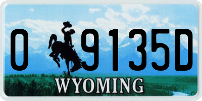 WY license plate 09135D
