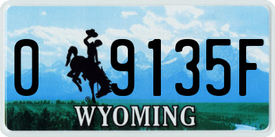 WY license plate 09135F