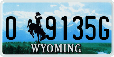 WY license plate 09135G
