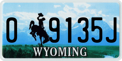 WY license plate 09135J