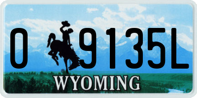WY license plate 09135L