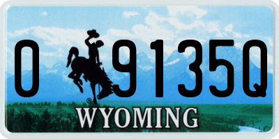 WY license plate 09135Q