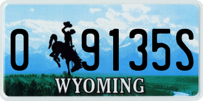 WY license plate 09135S