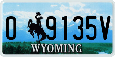 WY license plate 09135V