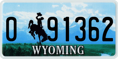 WY license plate 091362