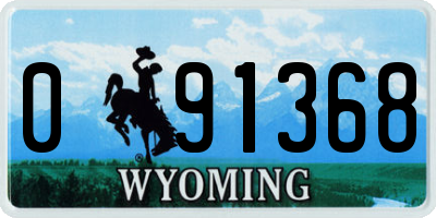 WY license plate 091368